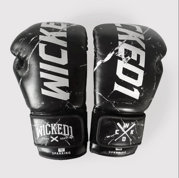 BROKEN SPARRING GLOVES LEATHER "BLACK"