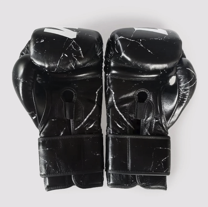 BROKEN SPARRING GLOVES LEATHER "BLACK"