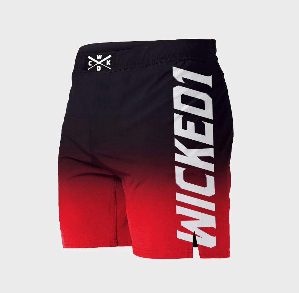 MMA SHORT GHOST "BLACK / RED"