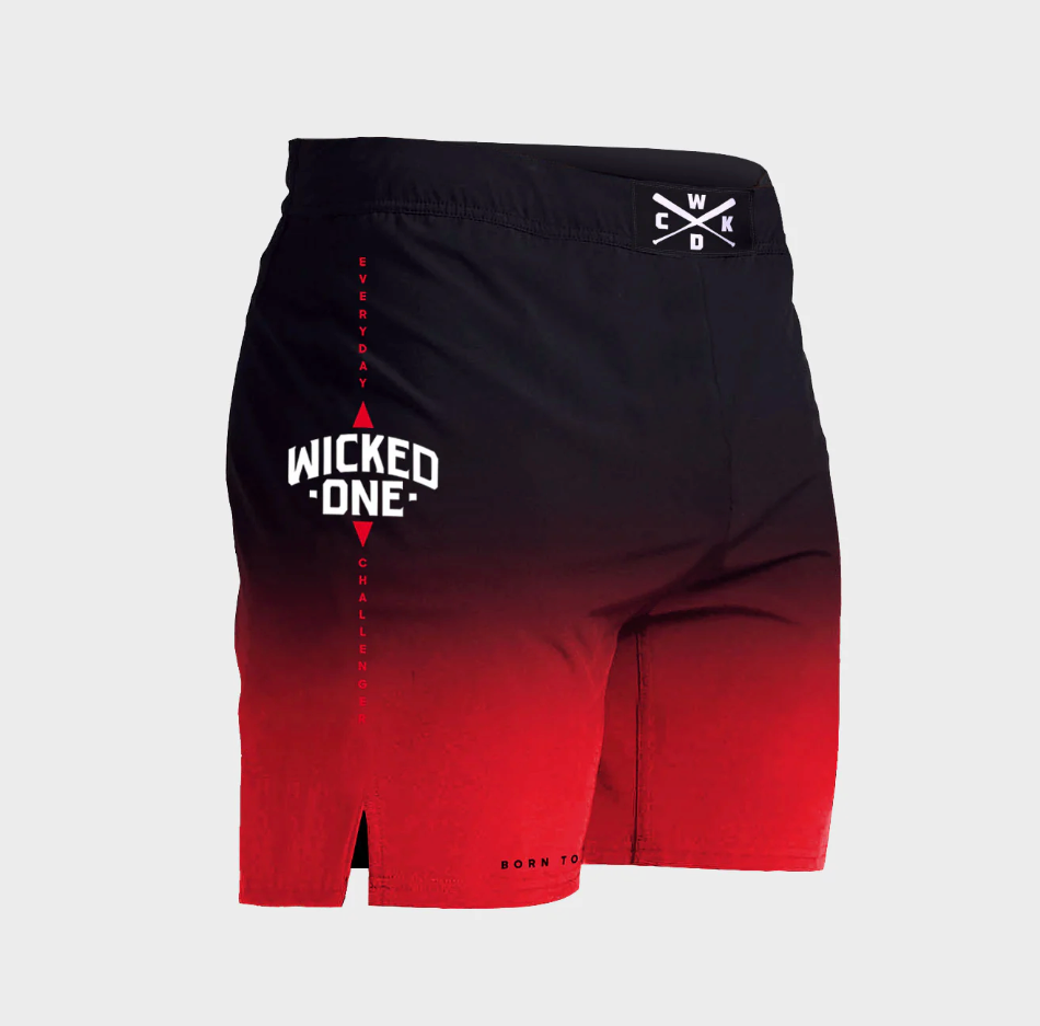 MMA SHORT GHOST "BLACK / RED"