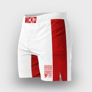 MMA SHORT TRACK "WHITE / RED"