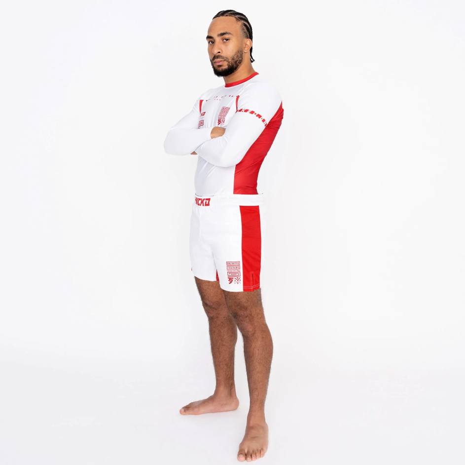 MMA SHORT TRACK "WHITE / RED"