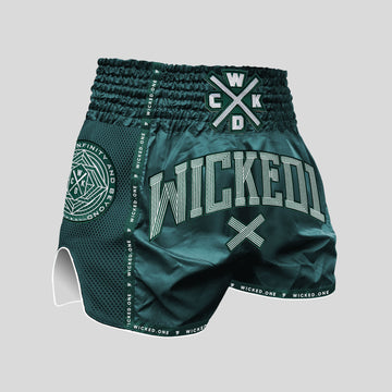 MUAY THAI SHORTS CROSS-LINE "GREEN"