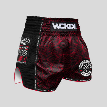 MUAY THAI SHORT METAVERS "BLACK/RED"