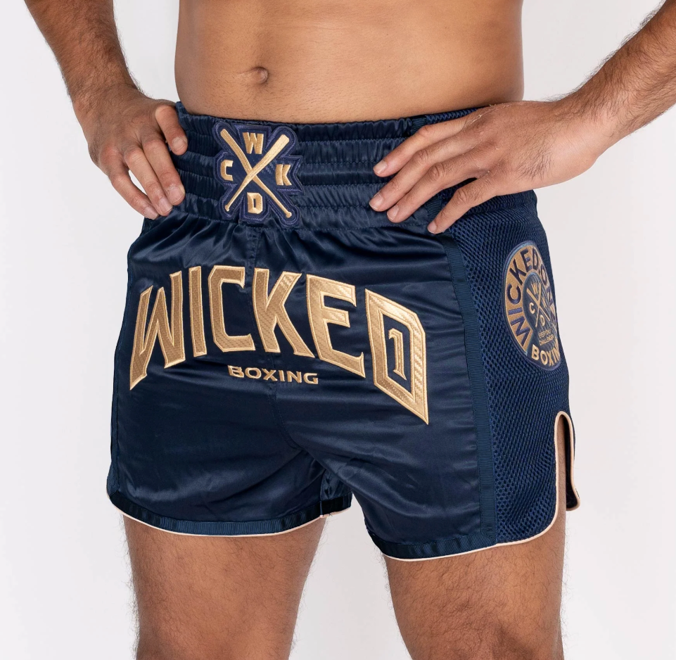 MUAY THAI SHORTS BLOCK "NAVY"
