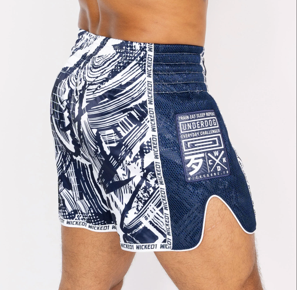 MUAY THAI SHORTS HAVOC "NAVY / WHITE"