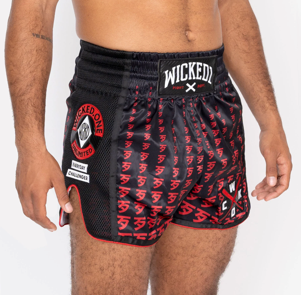 MUAY THAI SHORTS INFINIT "BLACK / RED "
