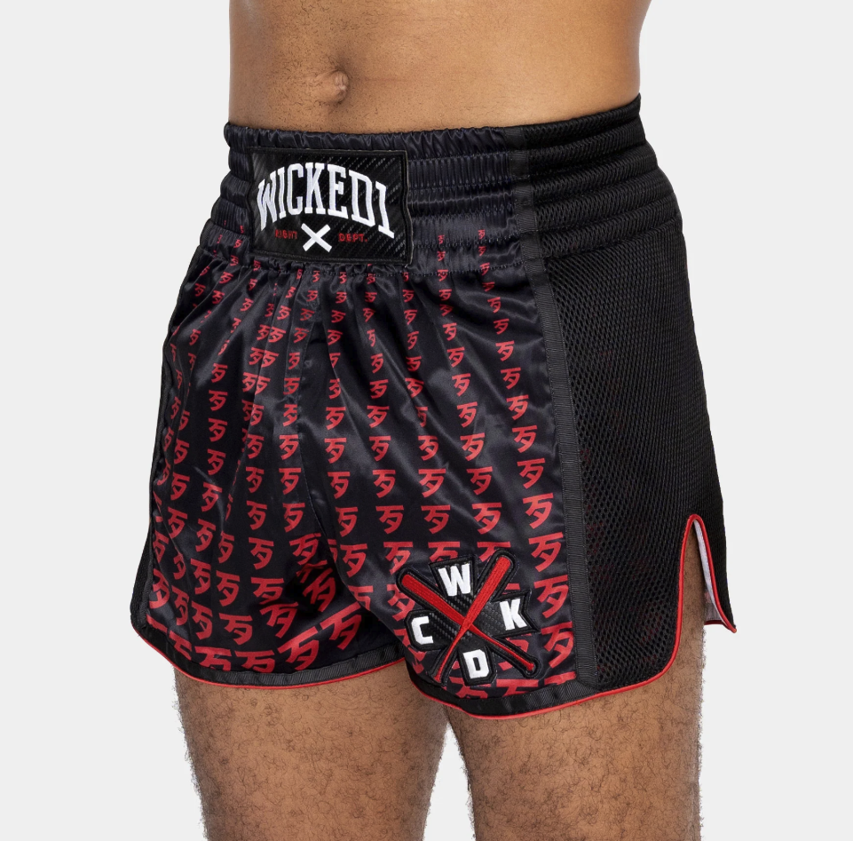 MUAY THAI SHORTS INFINIT "BLACK / RED "