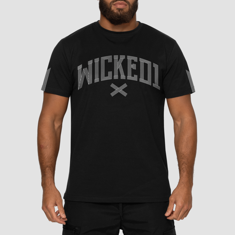 CROSS-LINE BLACK T-SHIRT