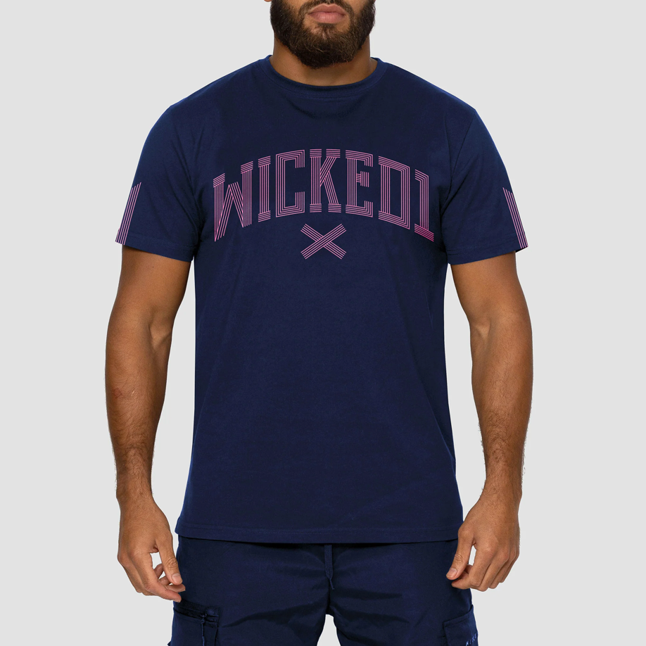 CROSS-LINE NAVY T-SHIRT