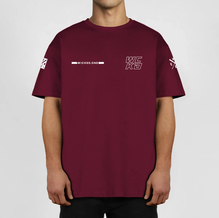 RAW OVERSIZED BORDEAU T-SHIRT