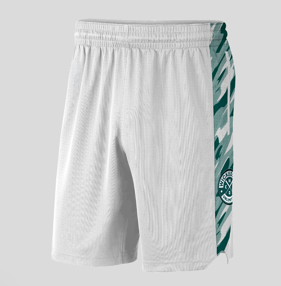 WHITE HUSSLE SHORTS