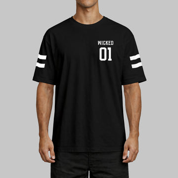 T-SHIRT QUARTERBACK OVERSIZED BLACK