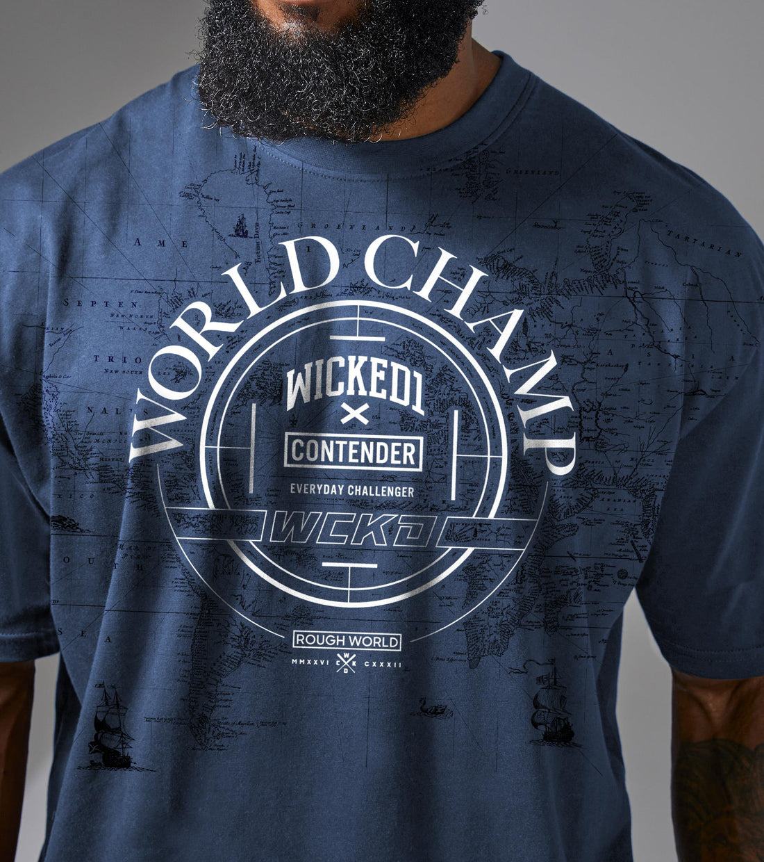 T-SHIRT WORLD CHAMP OVERSIZED NAVY
